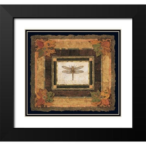 Dragonfly II Black Modern Wood Framed Art Print with Double Matting by Gladding, Pamela