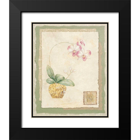 Orchid I Black Modern Wood Framed Art Print with Double Matting by Gladding, Pamela
