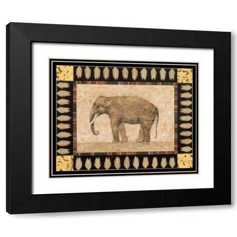 Elephant Black Modern Wood Framed Art Print with Double Matting by Gladding, Pamela
