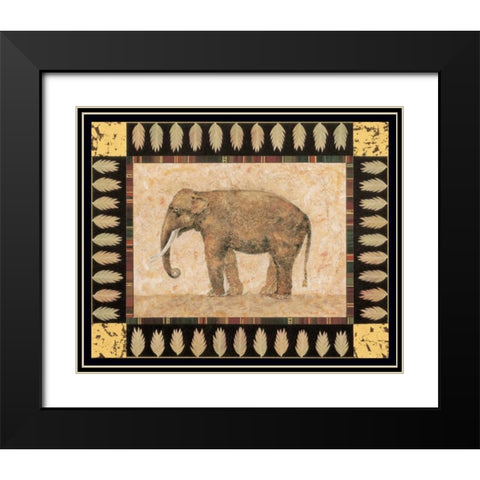 Elephant Black Modern Wood Framed Art Print with Double Matting by Gladding, Pamela