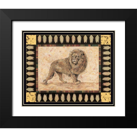 Lion Black Modern Wood Framed Art Print with Double Matting by Gladding, Pamela