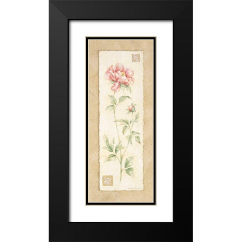 Peony Black Modern Wood Framed Art Print with Double Matting by Gladding, Pamela