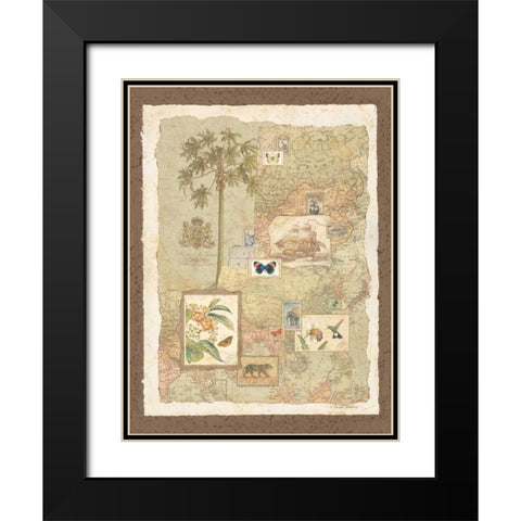 Exotic Shores I Black Modern Wood Framed Art Print with Double Matting by Gladding, Pamela