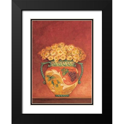 Tuscan Bouquet I Black Modern Wood Framed Art Print with Double Matting by Gladding, Pamela