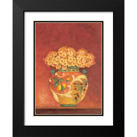 Tuscan Bouquet II Black Modern Wood Framed Art Print with Double Matting by Gladding, Pamela