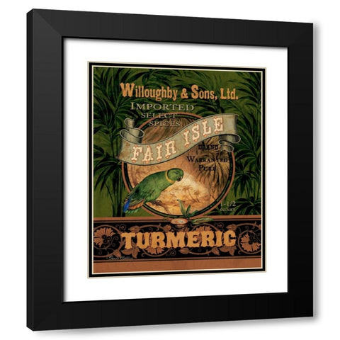 Turmeric Black Modern Wood Framed Art Print with Double Matting by Gladding, Pamela