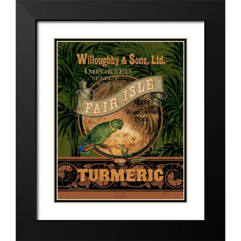 Turmeric Black Modern Wood Framed Art Print with Double Matting by Gladding, Pamela