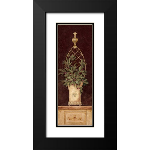 Olive Topiary I Black Modern Wood Framed Art Print with Double Matting by Gladding, Pamela