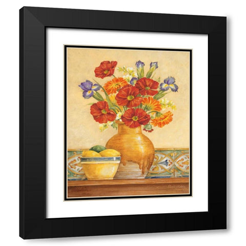 Salsa Poppies Black Modern Wood Framed Art Print with Double Matting by Gladding, Pamela