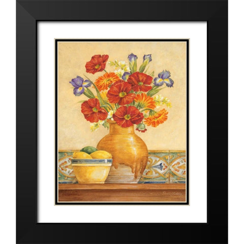 Salsa Poppies Black Modern Wood Framed Art Print with Double Matting by Gladding, Pamela
