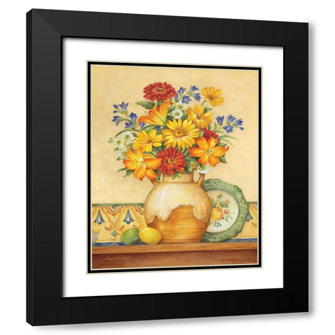 Salsa Lilies Black Modern Wood Framed Art Print with Double Matting by Gladding, Pamela