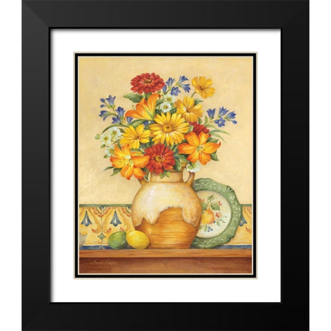 Salsa Lilies Black Modern Wood Framed Art Print with Double Matting by Gladding, Pamela