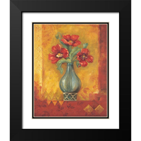 Pandoras Poppies Black Modern Wood Framed Art Print with Double Matting by Gladding, Pamela