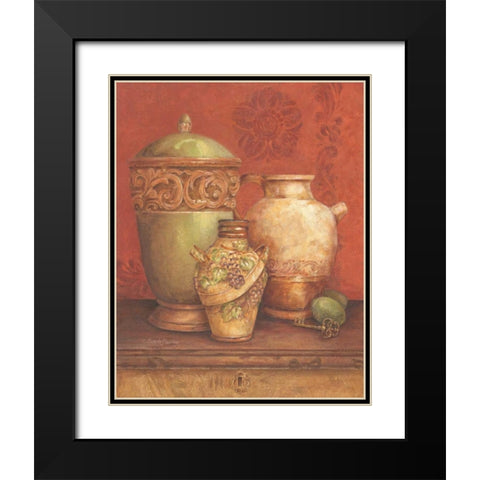Tuscan Urns I Black Modern Wood Framed Art Print with Double Matting by Gladding, Pamela