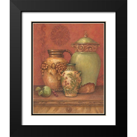 Tuscan Urns II Black Modern Wood Framed Art Print with Double Matting by Gladding, Pamela