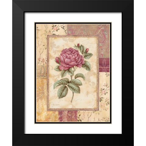 Provence Rose I Black Modern Wood Framed Art Print with Double Matting by Gladding, Pamela