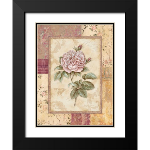 Provence Rose II Black Modern Wood Framed Art Print with Double Matting by Gladding, Pamela