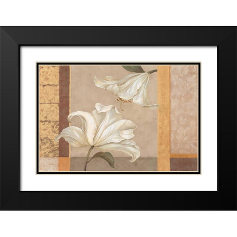Lily Duet Black Modern Wood Framed Art Print with Double Matting by Gladding, Pamela