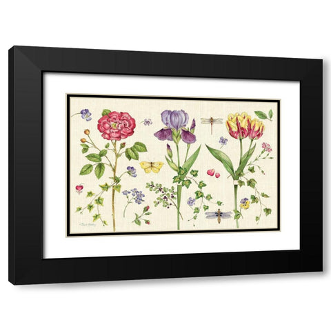 Lang of Flowers III Black Modern Wood Framed Art Print with Double Matting by Gladding, Pamela