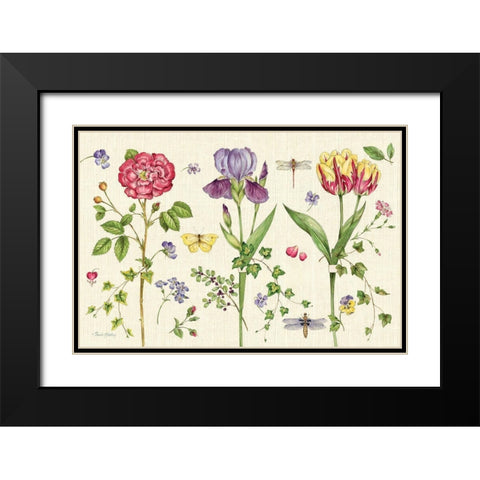 Lang of Flowers III Black Modern Wood Framed Art Print with Double Matting by Gladding, Pamela