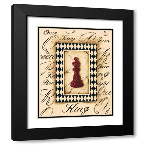 Chess King Black Modern Wood Framed Art Print with Double Matting by Gorham, Gregory