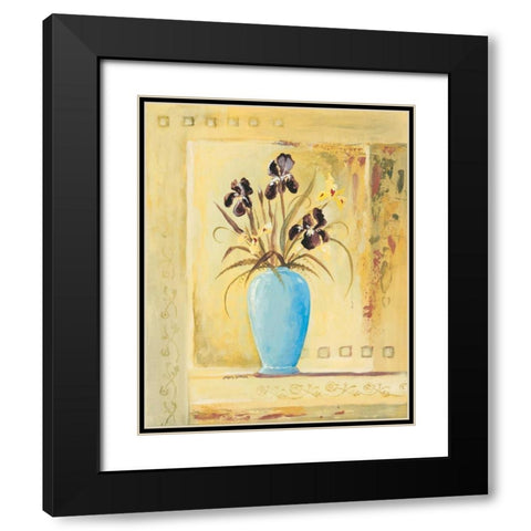 Blue Vase Black Modern Wood Framed Art Print with Double Matting by Gorham, Gregory