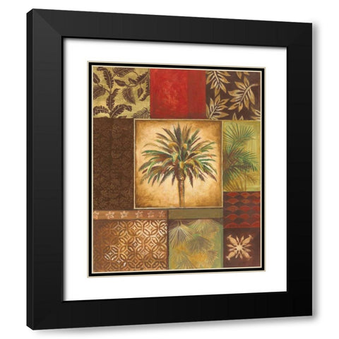 Palm Collage I Black Modern Wood Framed Art Print with Double Matting by Gorham, Gregory
