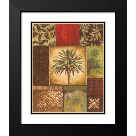 Palm Collage I Black Modern Wood Framed Art Print with Double Matting by Gorham, Gregory