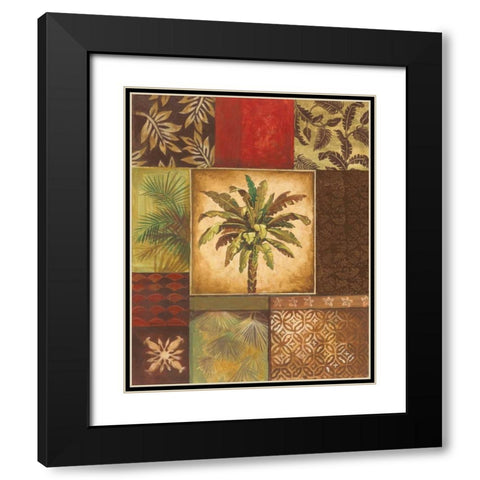 Palm Collage II Black Modern Wood Framed Art Print with Double Matting by Gorham, Gregory