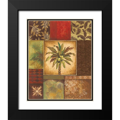 Palm Collage II Black Modern Wood Framed Art Print with Double Matting by Gorham, Gregory