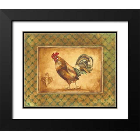 Country Rooster II Black Modern Wood Framed Art Print with Double Matting by Gorham, Gregory