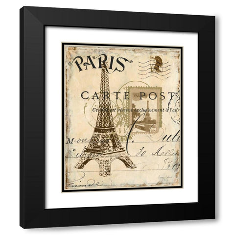 Paris Collage I Black Modern Wood Framed Art Print with Double Matting by Gorham, Gregory