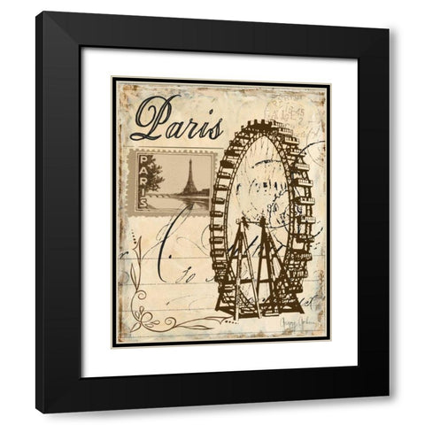 Paris Collage III Black Modern Wood Framed Art Print with Double Matting by Gorham, Gregory