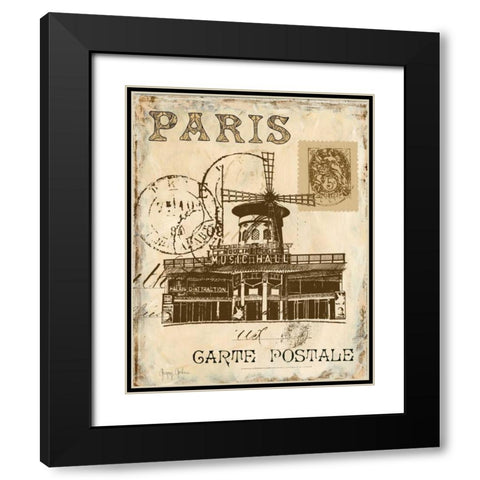 Paris Collage IV Black Modern Wood Framed Art Print with Double Matting by Gorham, Gregory