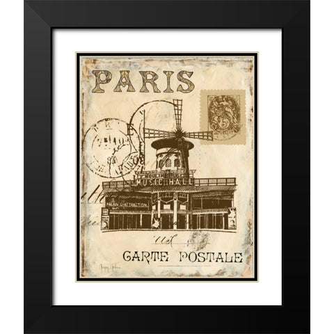 Paris Collage IV Black Modern Wood Framed Art Print with Double Matting by Gorham, Gregory