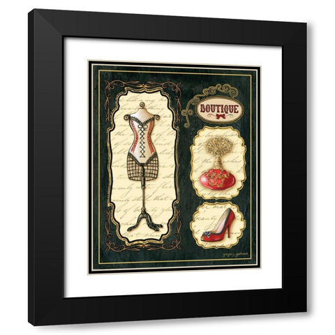 Paris Boutique En Rouge I Black Modern Wood Framed Art Print with Double Matting by Gorham, Gregory