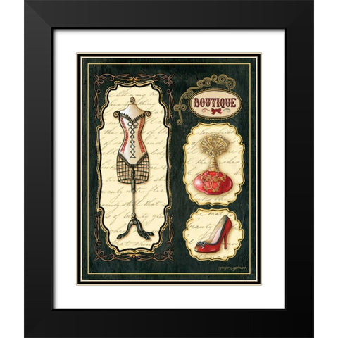 Paris Boutique En Rouge I Black Modern Wood Framed Art Print with Double Matting by Gorham, Gregory