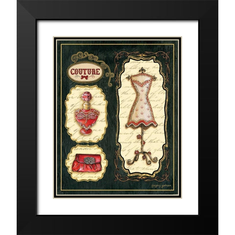 Paris Boutique En Rouge II Black Modern Wood Framed Art Print with Double Matting by Gorham, Gregory