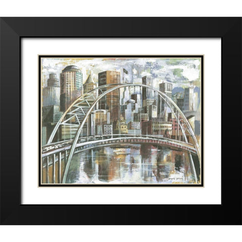 Cityscape II Black Modern Wood Framed Art Print with Double Matting by Gorham, Gregory