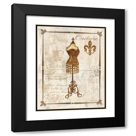 Paris Dress Form Black Modern Wood Framed Art Print with Double Matting by Gorham, Gregory