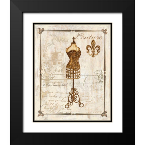 Paris Dress Form Black Modern Wood Framed Art Print with Double Matting by Gorham, Gregory