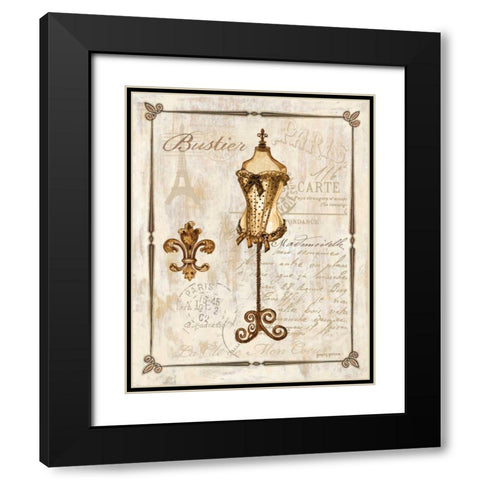 Paris Bustier Black Modern Wood Framed Art Print with Double Matting by Gorham, Gregory