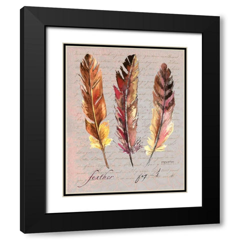 Feathers Fig 1 Black Modern Wood Framed Art Print with Double Matting by Gorham, Gregory