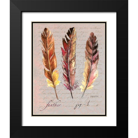 Feathers Fig 1 Black Modern Wood Framed Art Print with Double Matting by Gorham, Gregory