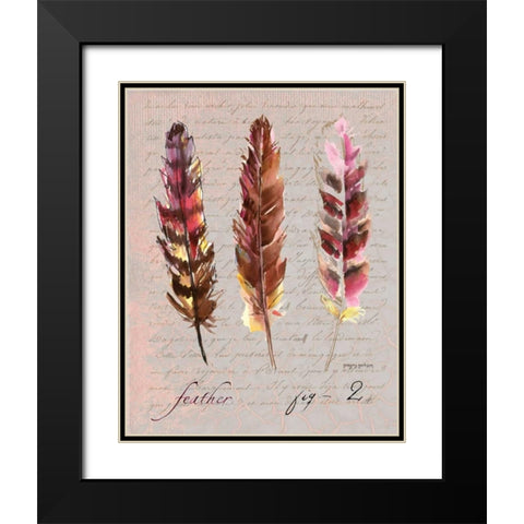 Feathers Fig 2 Black Modern Wood Framed Art Print with Double Matting by Gorham, Gregory
