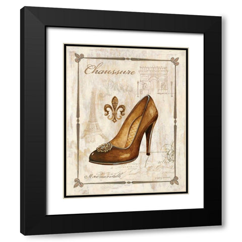 Keys to Paris Chaussure Black Modern Wood Framed Art Print with Double Matting by Gorham, Gregory