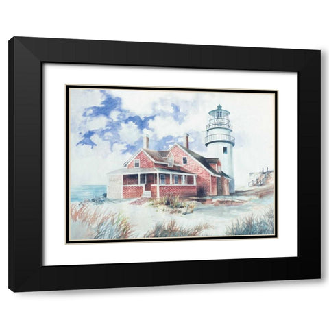 Cape Cod Light House Black Modern Wood Framed Art Print with Double Matting by Gorham, Gregory