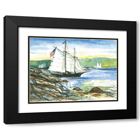 Edge of the Sea Black Modern Wood Framed Art Print with Double Matting by Gorham, Gregory