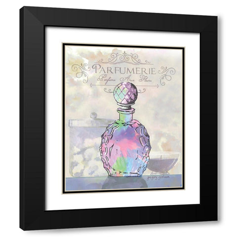 French Perfume Motif II Black Modern Wood Framed Art Print with Double Matting by Gorham, Gregory