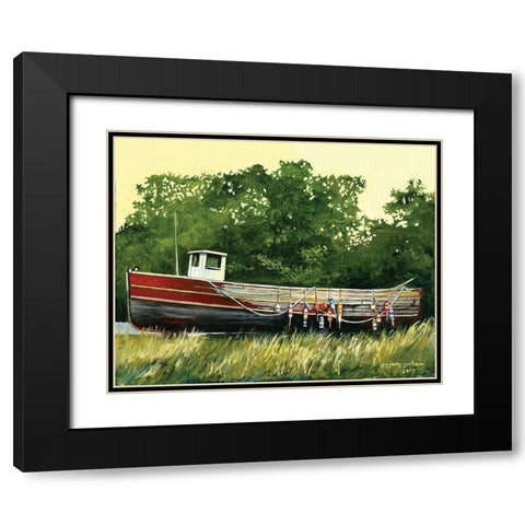 Waiting Repairs Black Modern Wood Framed Art Print with Double Matting by Gorham, Gregory